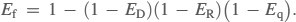 Modified equation of the overall collection efficiency of uncharged particles by a single charged fiber 