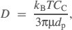 Uo is the face velocity and D is the particle diffusion coefficient