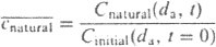 Equation showing natural decay of the aerosol concentration